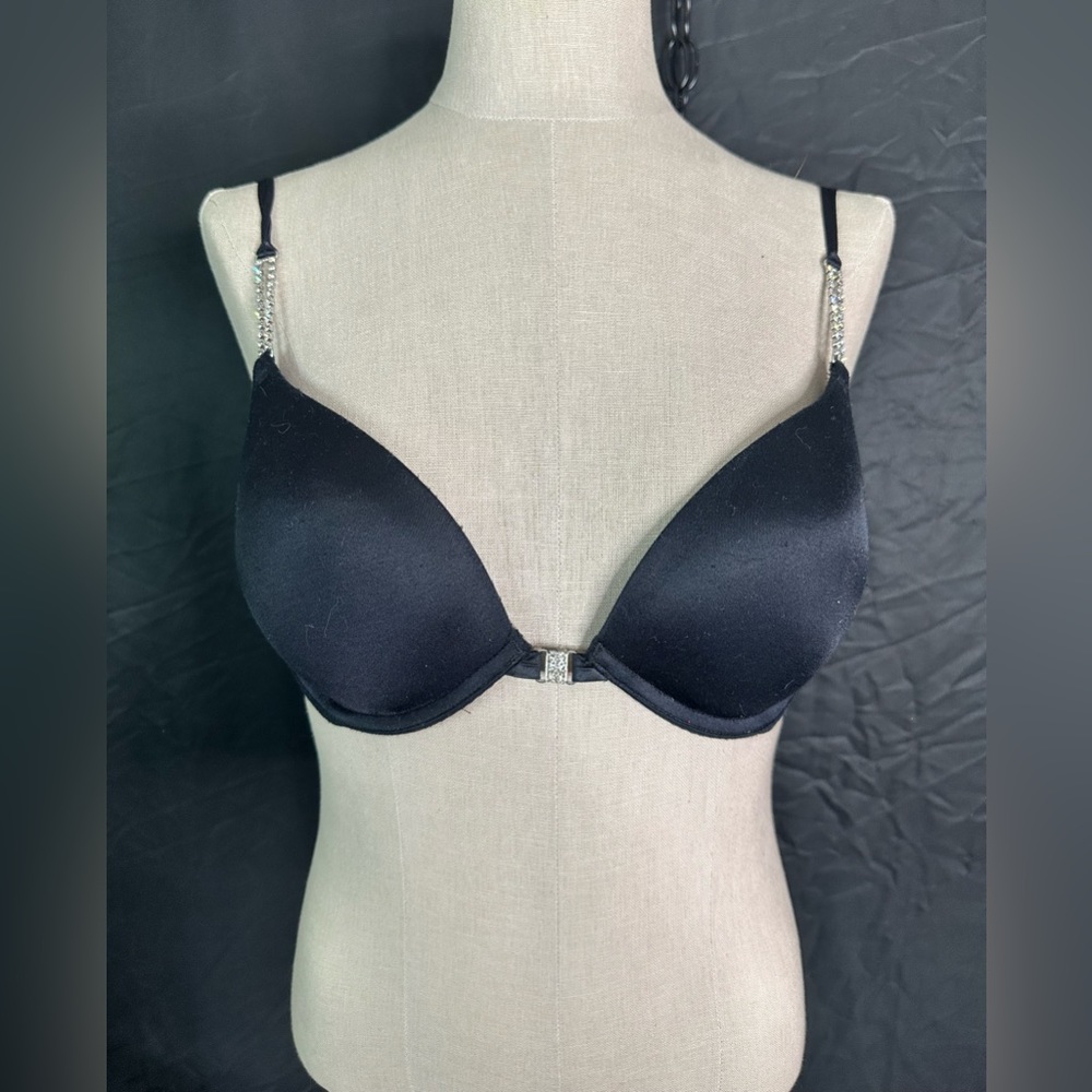 Black Rhinestone Detail Bra VS - Picture 2 of 11